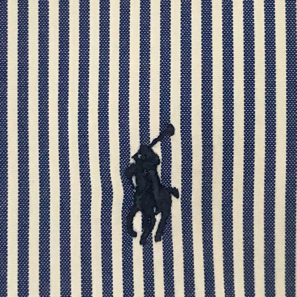 Men’s Ralph Lauren Blue White Striped Shirt 15 32 - Picture 2 of 5